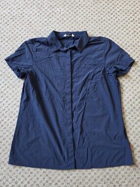 Vaude Navy Short-Sleeve Button-Down Shirt